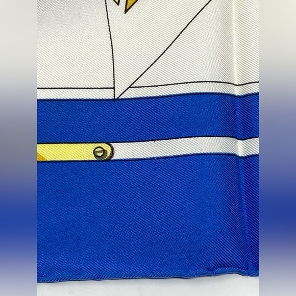 Hermes Vintage Carre 90 Silk Scarf”SEXTANTS”by Loic Dubigeon - Picture 16 of 16